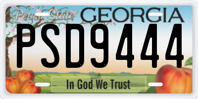 GA license plate PSD9444