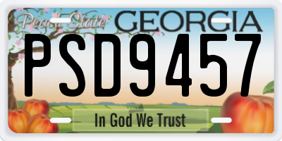 GA license plate PSD9457