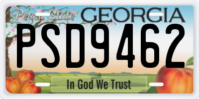 GA license plate PSD9462