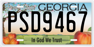 GA license plate PSD9467