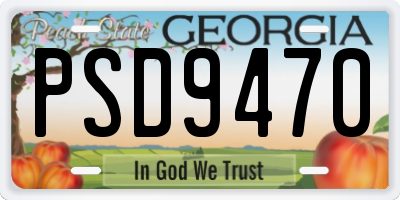GA license plate PSD9470