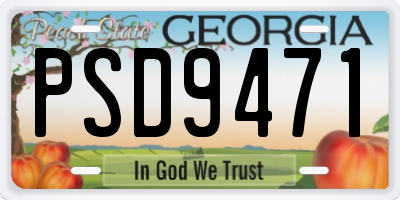 GA license plate PSD9471