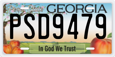 GA license plate PSD9479