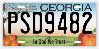 GA license plate PSD9482