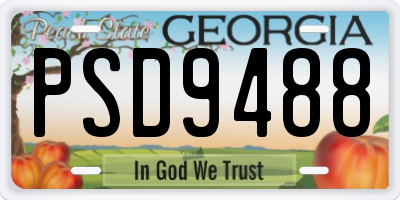 GA license plate PSD9488
