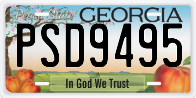 GA license plate PSD9495