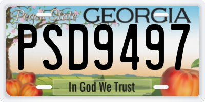 GA license plate PSD9497