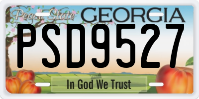 GA license plate PSD9527