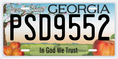 GA license plate PSD9552
