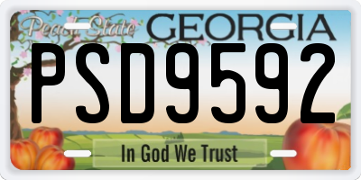 GA license plate PSD9592