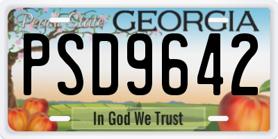 GA license plate PSD9642