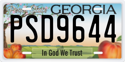 GA license plate PSD9644