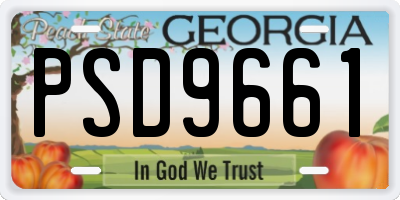 GA license plate PSD9661