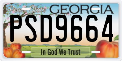 GA license plate PSD9664