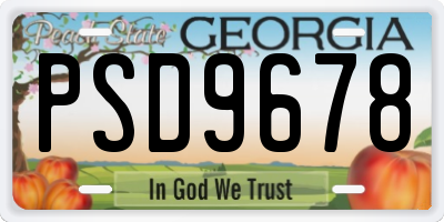 GA license plate PSD9678