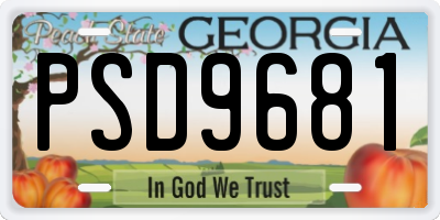 GA license plate PSD9681