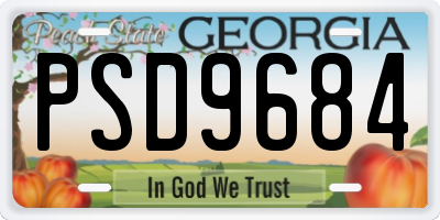 GA license plate PSD9684