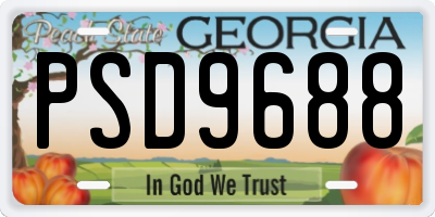 GA license plate PSD9688