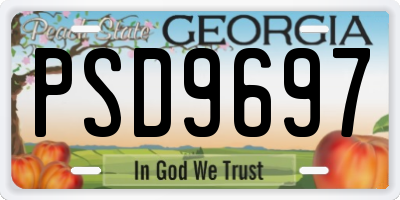 GA license plate PSD9697