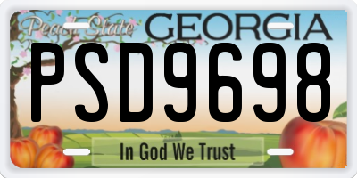 GA license plate PSD9698