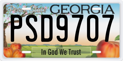 GA license plate PSD9707