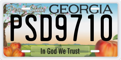 GA license plate PSD9710