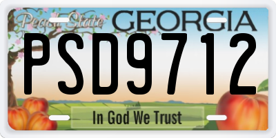 GA license plate PSD9712