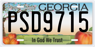 GA license plate PSD9715