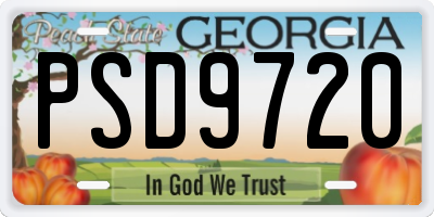 GA license plate PSD9720