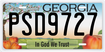GA license plate PSD9727