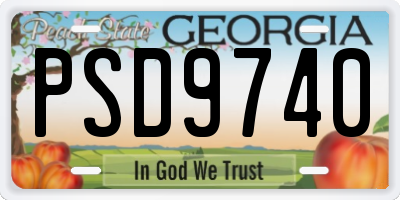 GA license plate PSD9740
