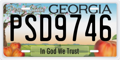 GA license plate PSD9746