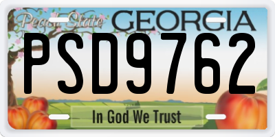 GA license plate PSD9762