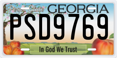 GA license plate PSD9769