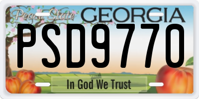 GA license plate PSD9770
