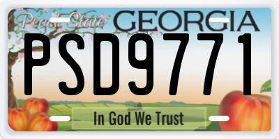 GA license plate PSD9771