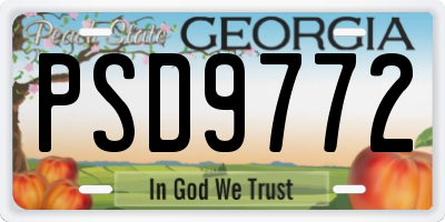 GA license plate PSD9772