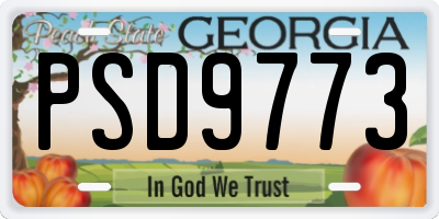 GA license plate PSD9773