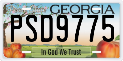 GA license plate PSD9775