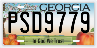 GA license plate PSD9779