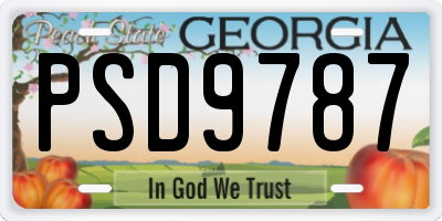GA license plate PSD9787