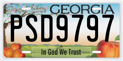 GA license plate PSD9797