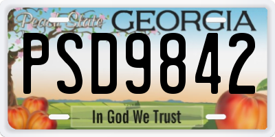 GA license plate PSD9842