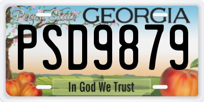 GA license plate PSD9879