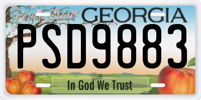 GA license plate PSD9883