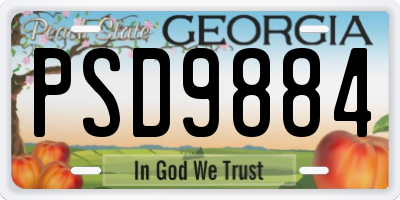GA license plate PSD9884