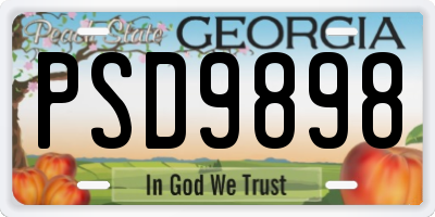 GA license plate PSD9898