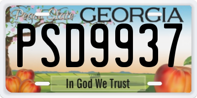 GA license plate PSD9937
