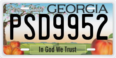 GA license plate PSD9952