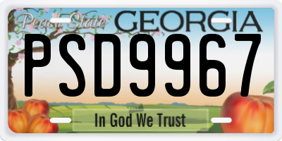 GA license plate PSD9967